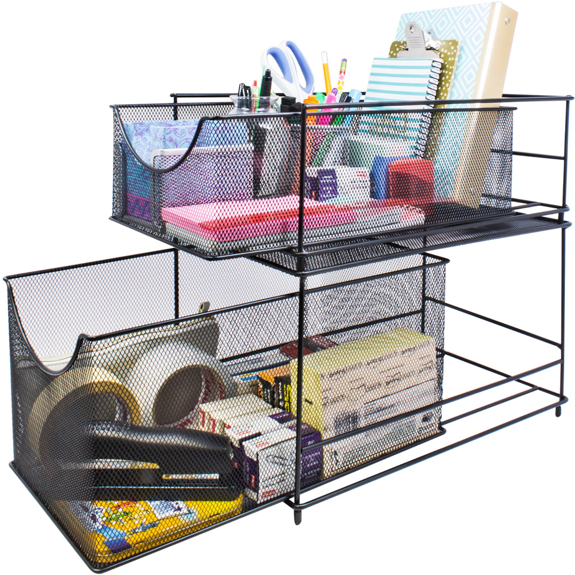 Sorbus 2-Tier Sliding Mesh Basket Drawer